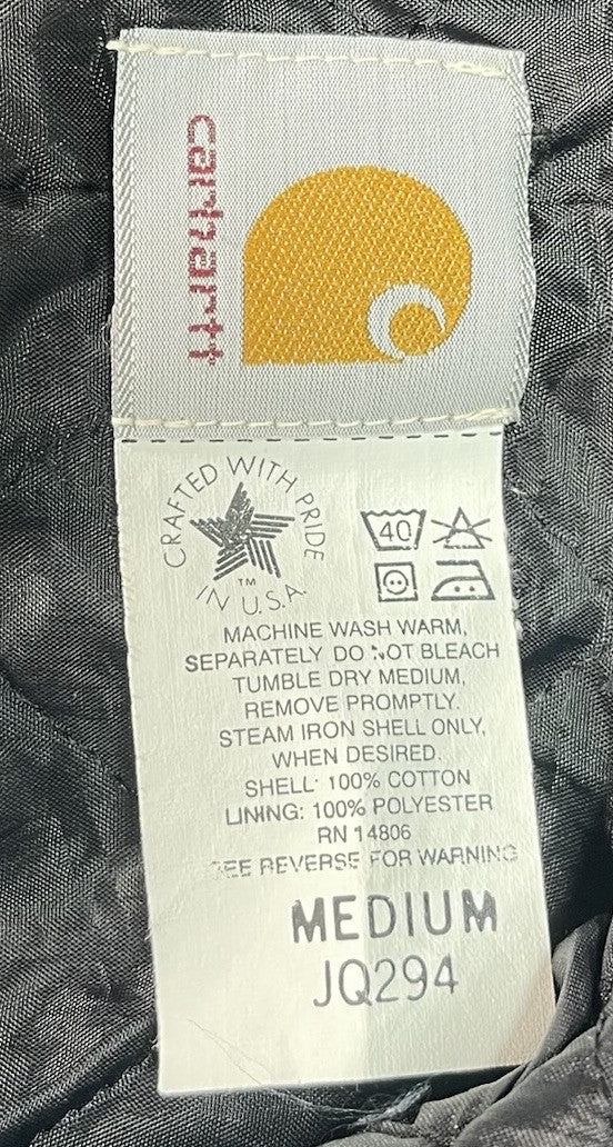 Vintage 90s Carhartt JQ294 Jacket Mens Medium Aspen Green Quilt Lining 1996 USA