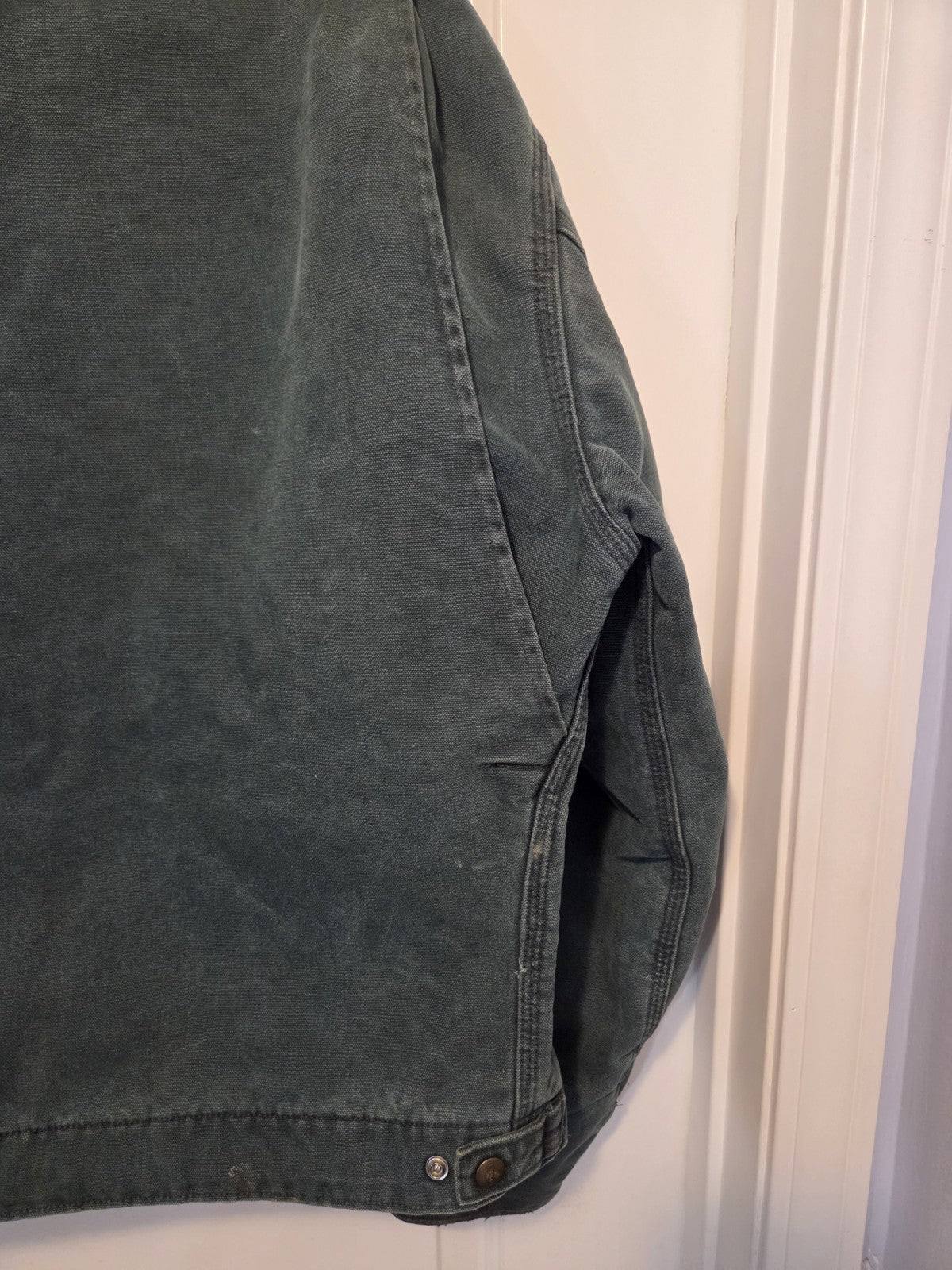 Vintage Carhartt Detroit Jacket J43 HTG Mens L Green Plaid Lined Y2K