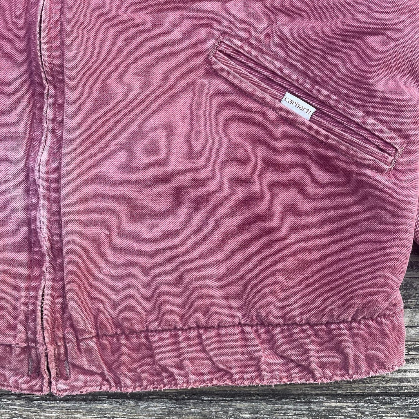 vintage carhartt j24 rdw aztec detroit jacket in redwood size medium