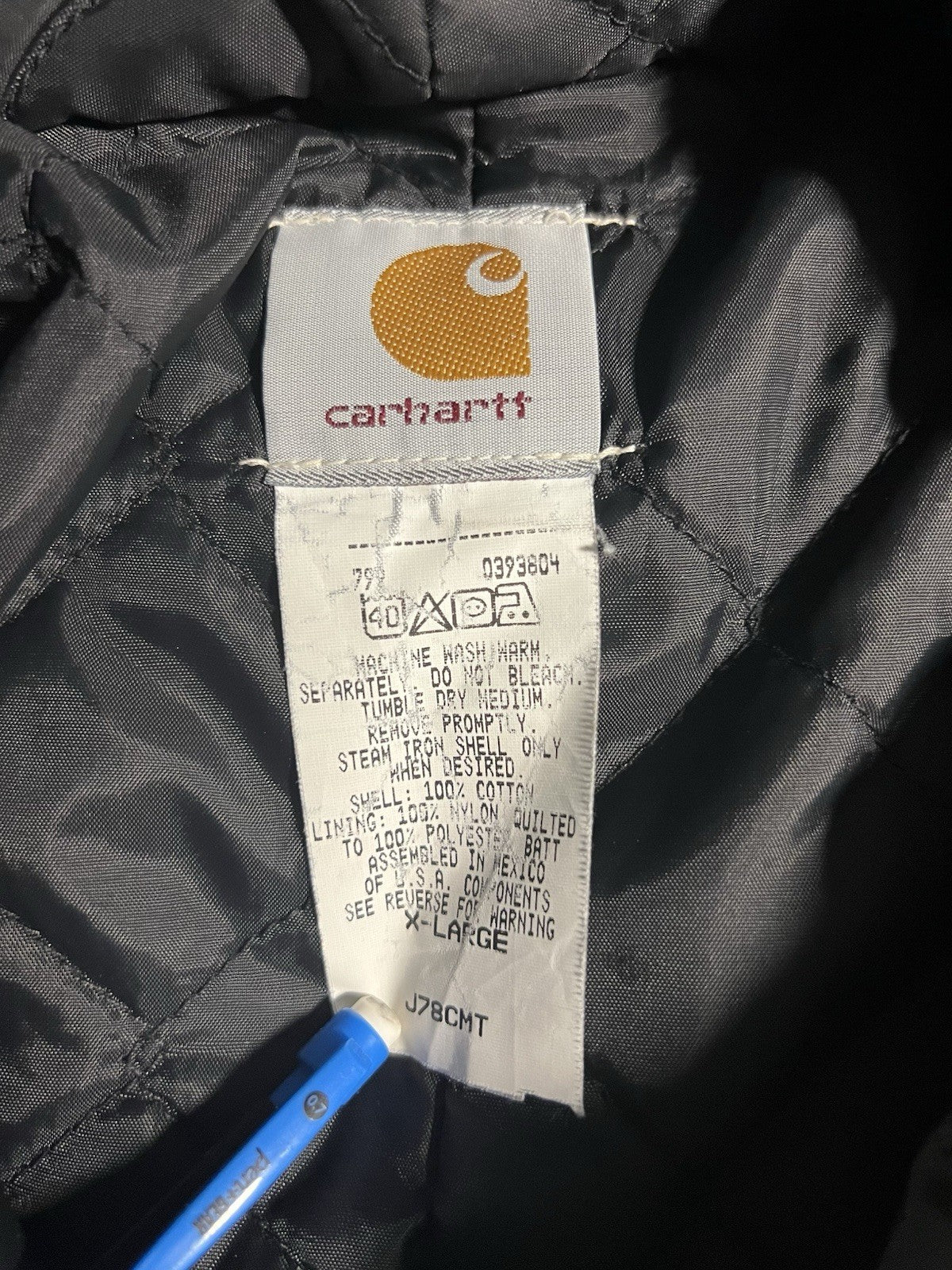 Vintage 90’s Men’s Carhartt Aztec Gray Hooded Jacket J78 CMT Southwestern Sz XL