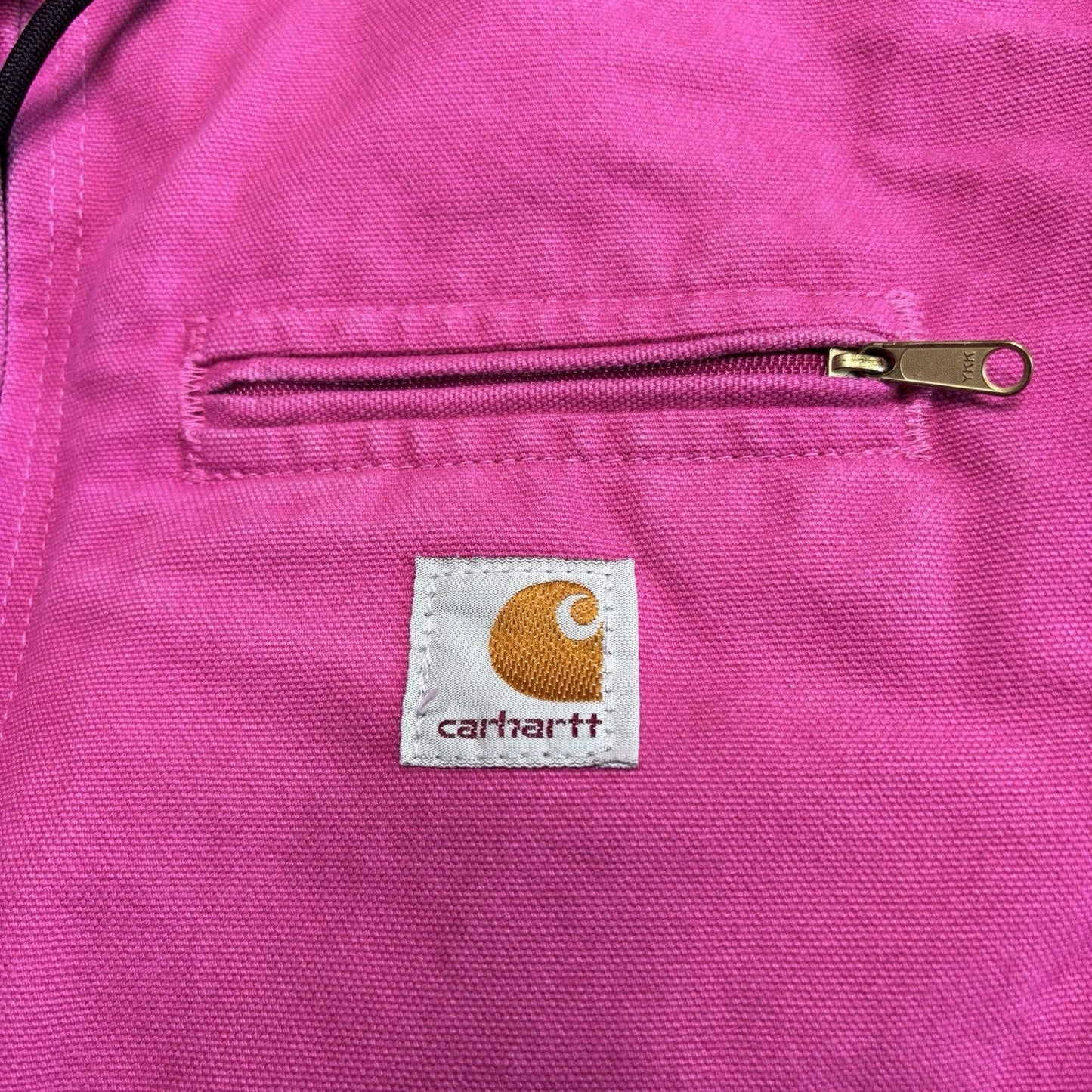 Vintage Carhartt Jacket XXL Pink WJ141 Duck Canvas Quilted Hooded Sherpa Lined