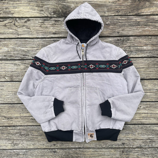 vintage carhartt j79 cmt aztec active jacket in cement size large
