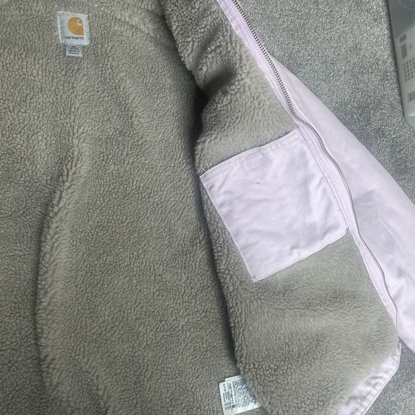 Carhartt Women’s M Medium Light Pink Violet Sherpa Lined Hooded Jacket Uncommon