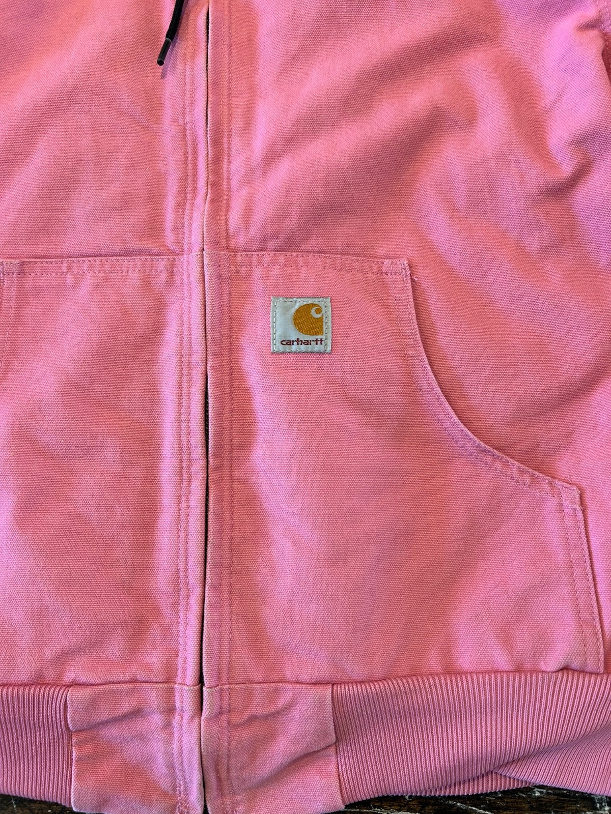 Carhartt Active Jacket Quilt Lined Women’s S WJ130 PKR Pink Rose Hooded Canvas