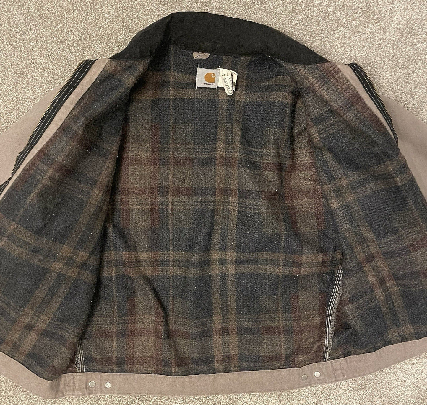 Carhartt Vintage Cement Grey Detroit Jacket J76 CMT Washed Sandstone Duck Large