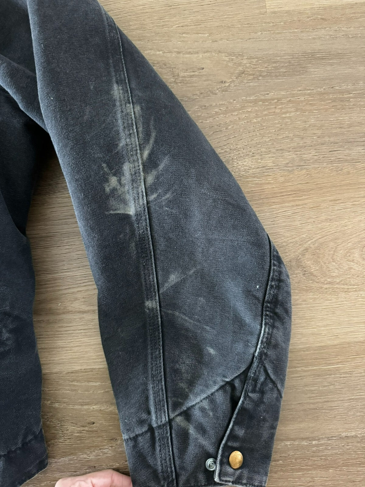 Vintage Carhartt Detroit Jacket J97 BLK Black Blanket-Lined Mens L Tall