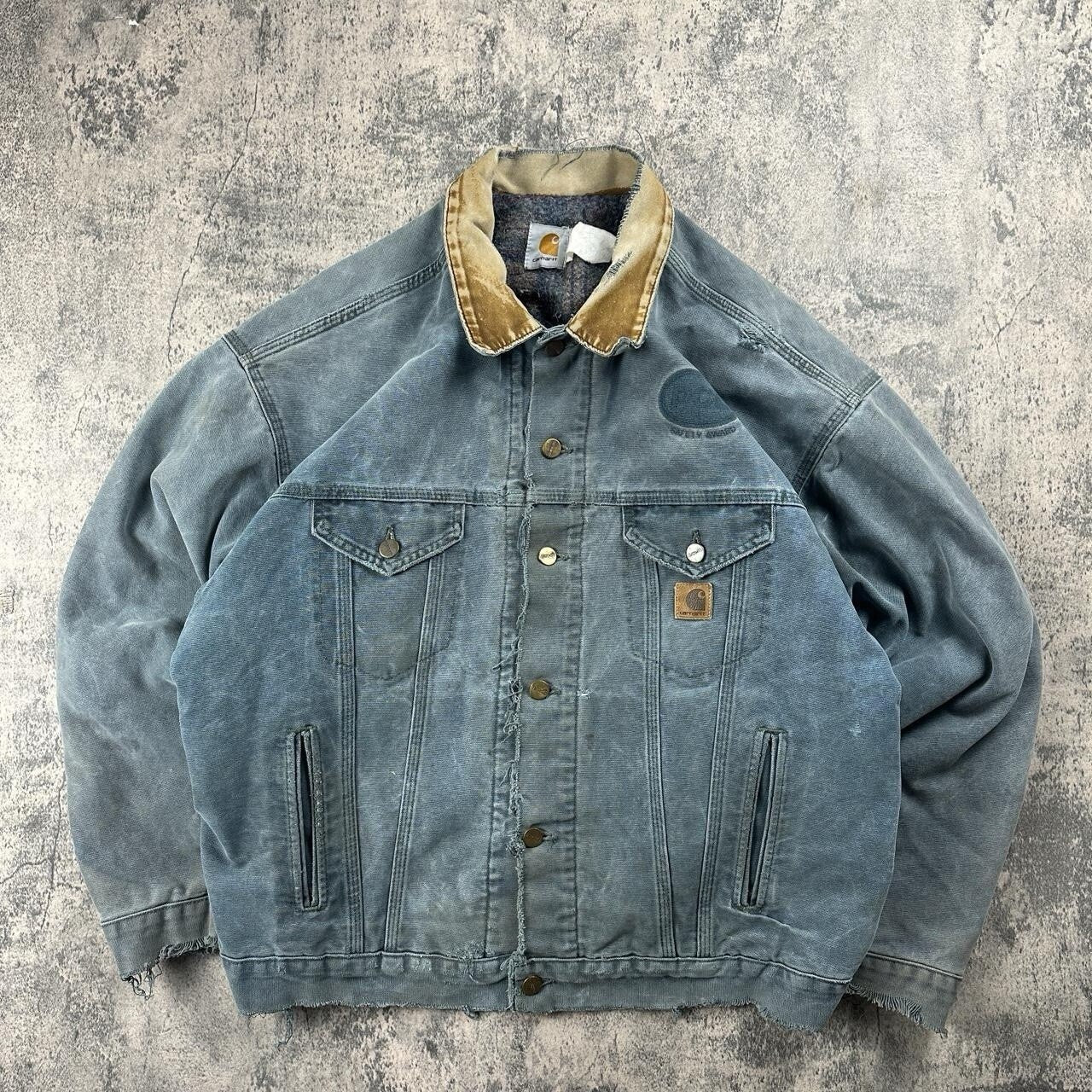 Vintage 90s Carhartt Green Detroit Jacket Blanket Lined Sz L