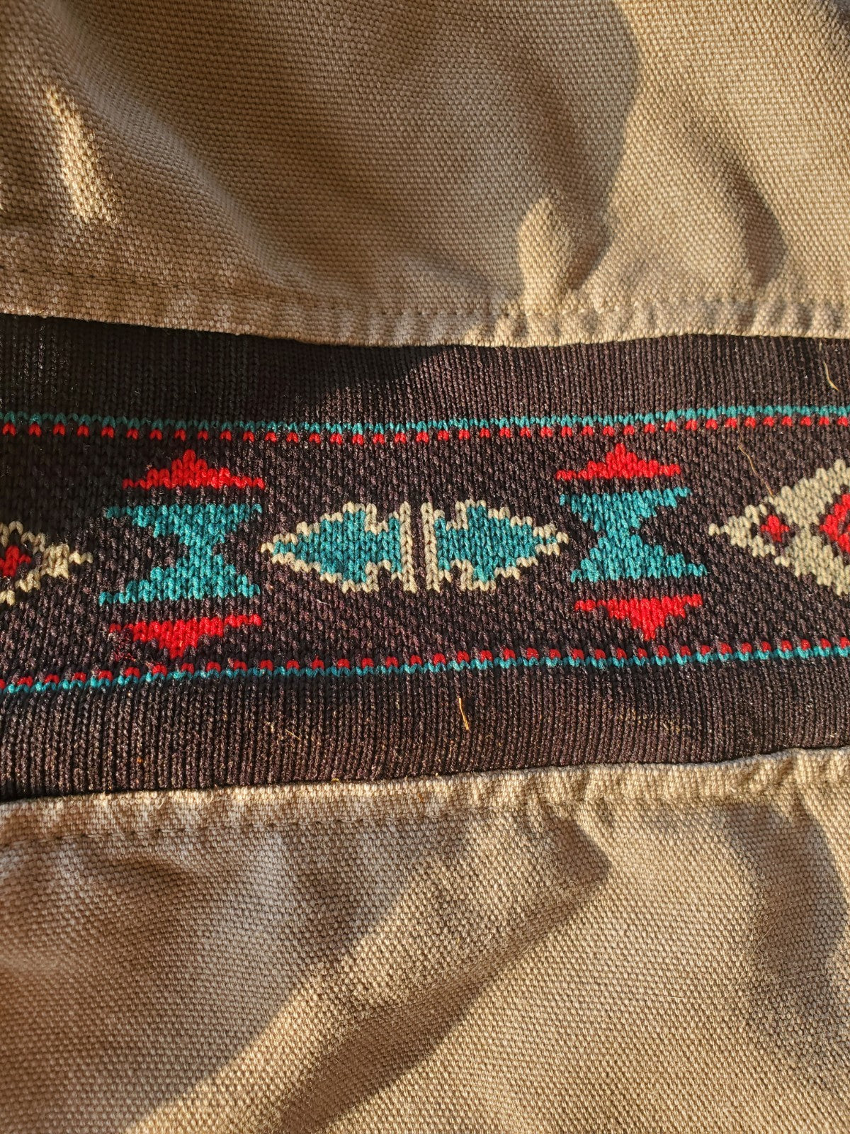 Carhartt Aztec Large Hooded Jacket Vintage 90's  Distressed Tribal Pattern